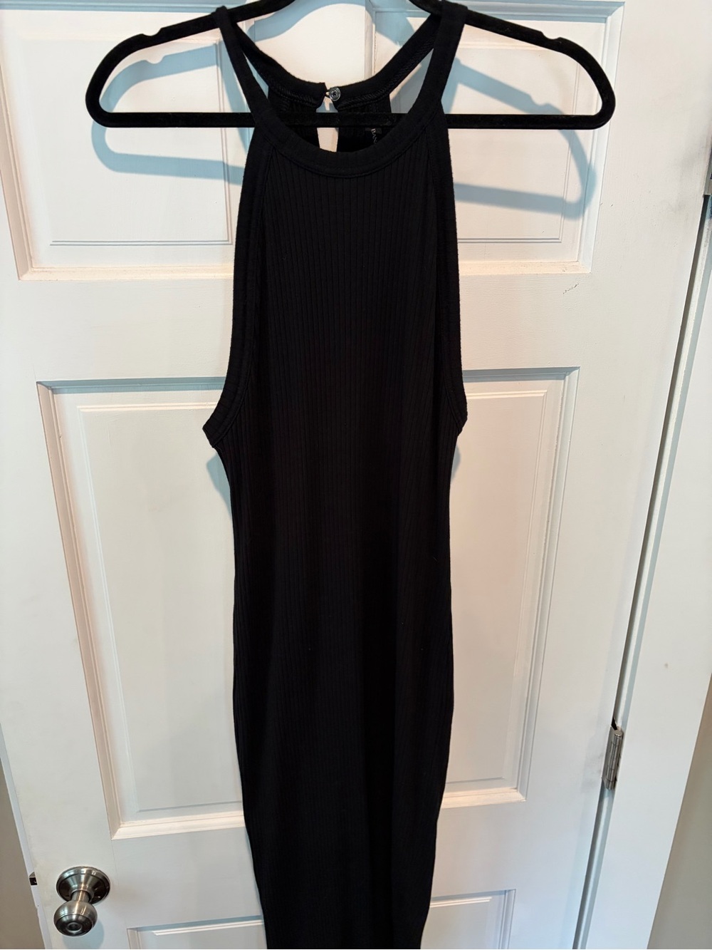 Banana Republic Black Ribbed Halter Dress - Womens